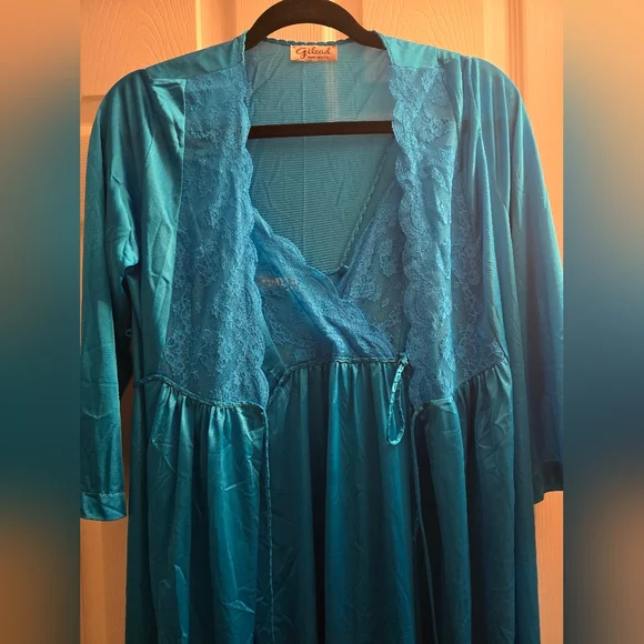 Vintage Gilead dress lingerie and robe, blue. Size xs-s - Picture 14 of 14